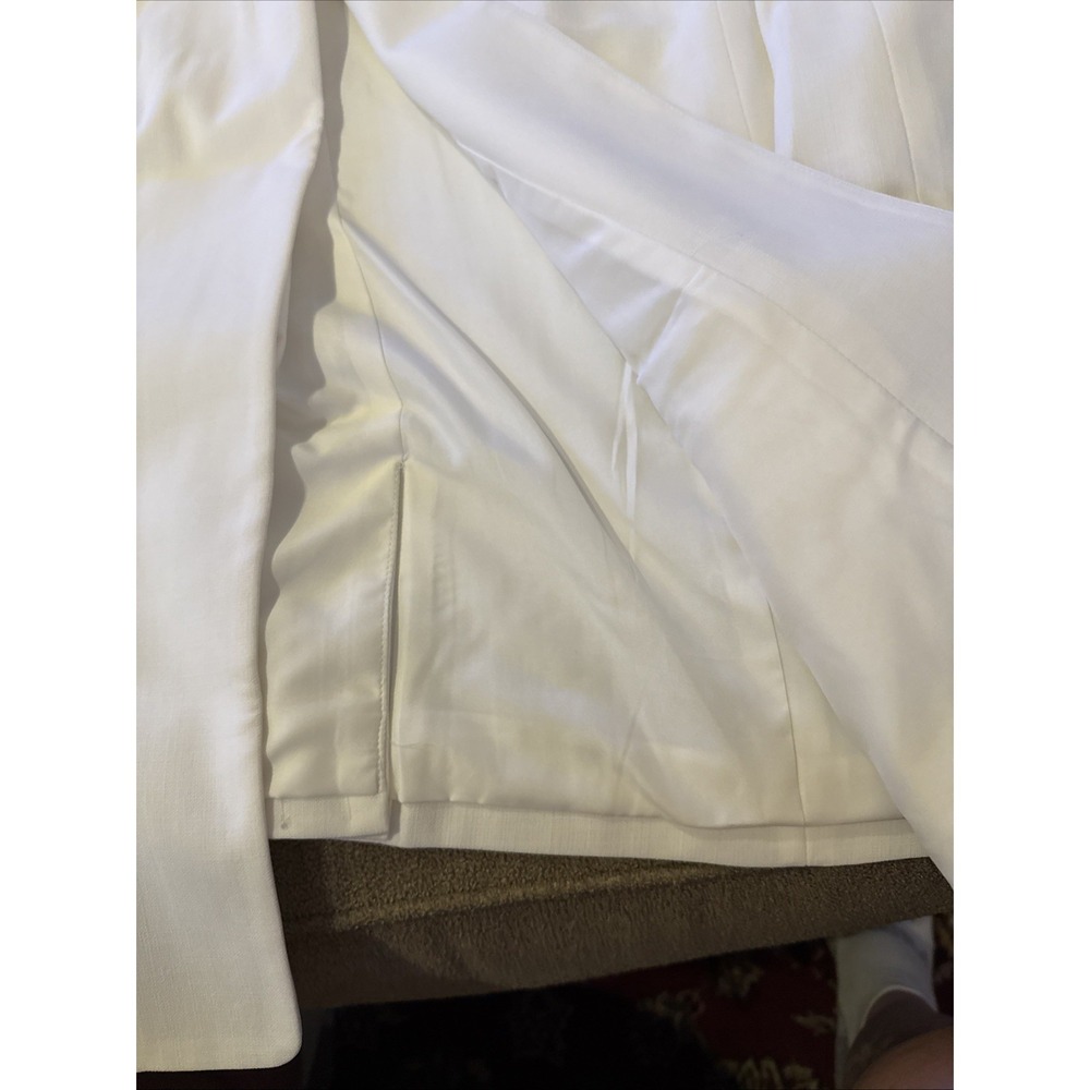 LOFT Outlet Women's Ivory Open Front Blazer Jacket Polyester Lined Large (AH) - Picture 4 of 8
